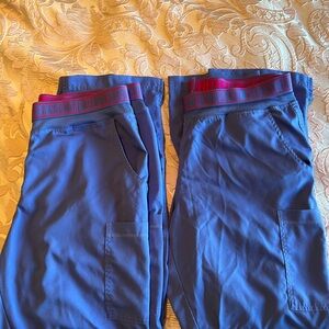 Med Couture Women's Blue Pants with Pink Accents